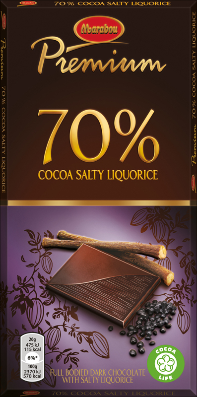 MARABOU Premium 70% Cocoa Salty Liquorice100g