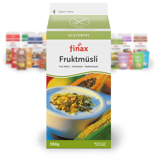 FINAX Früchtemüsli glutenfrei, 550g Tetrapak