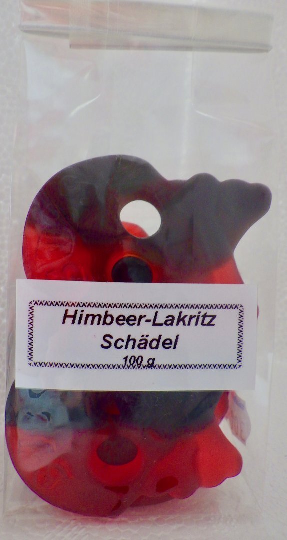 BUBS große Himbeer-Lakritzschädel 100g