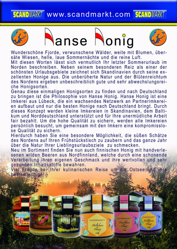 Deutscher Honig  Löwenzahnhonig aus Mecklenburg-Vorpommern 250g