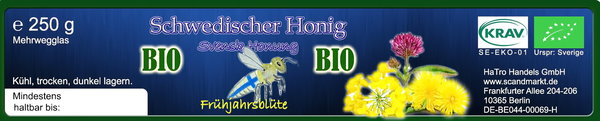 BIO Scandmarkts schwedischer Honig "Frühjahrsblüte" 250g