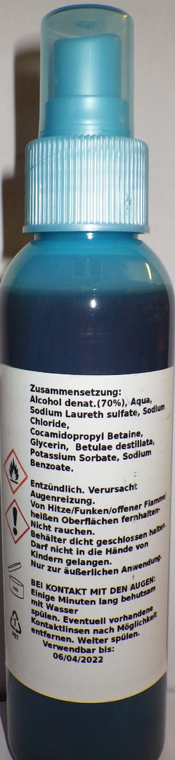 NuViSal Birken Händedesinfektionsmittel, 150ml Sprühflasche