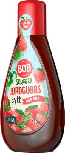 BOB Squeezy Jordgubbssylt - Erdbeerfruchtaufstrich, 540g
