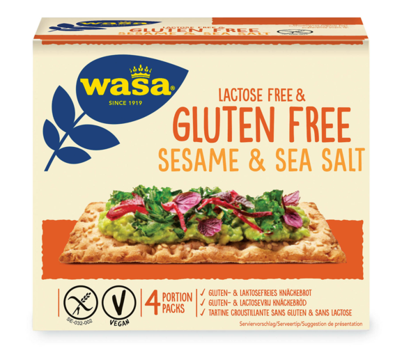 WASA Knäckebrot  lactose- und glutenfrei Sesam & Meersalz, 240g