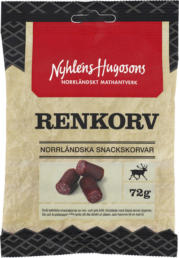 NYHLENS HUGOSON Renwurstsnack - Ren Snacks 72g