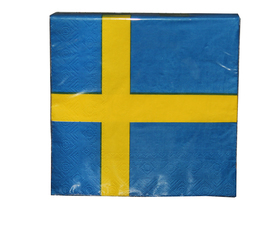Servietten "schwedische Flagge" 20 St. 33 x 33