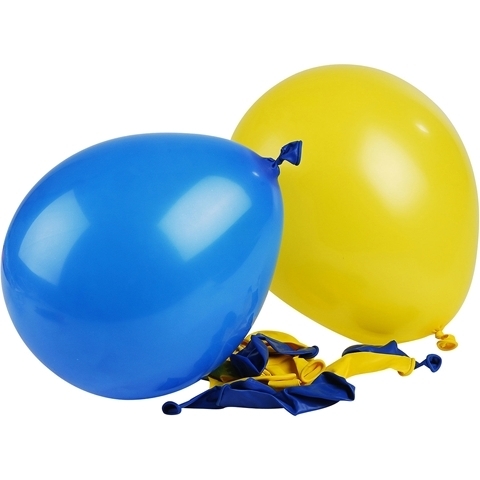 Luftballons in Schwedenfarben, blau gelb, 10Stk