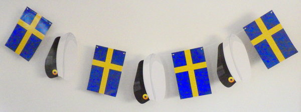 Flaggengirlande "schwedische Flagge" 15 x 22,5cm