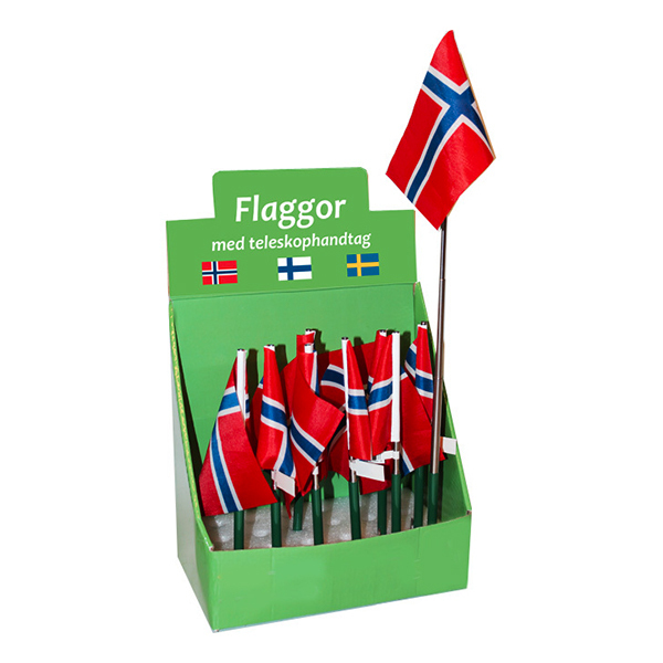 Flagge "Norwegen" mit Teleskophandgriff