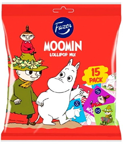 FAZER Moomin Fruchtlollipops 120g (15 Lollis)