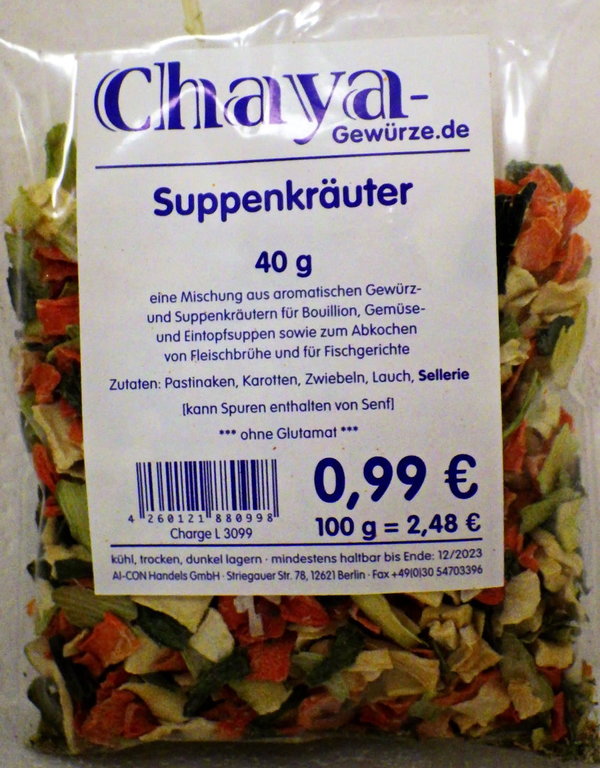 Chaya - Suppenkräuter Gewürzmischung 40g Beutel