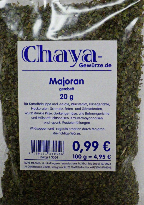 Chaya - Majoran gerebelt im 20g Beutel MHD** 31.12.2023