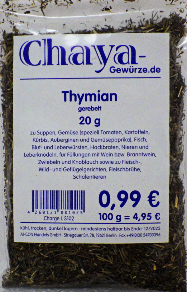 Chaya - Thymian gerebelt - im 20g Beutel