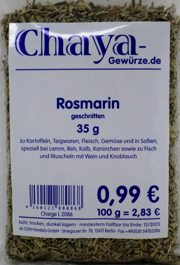 Chaya - Rosmarin geschnitten im 35g Beutel