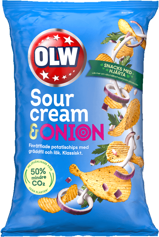 OLW Sour Cream & Onion Chips in der 175g Tüte